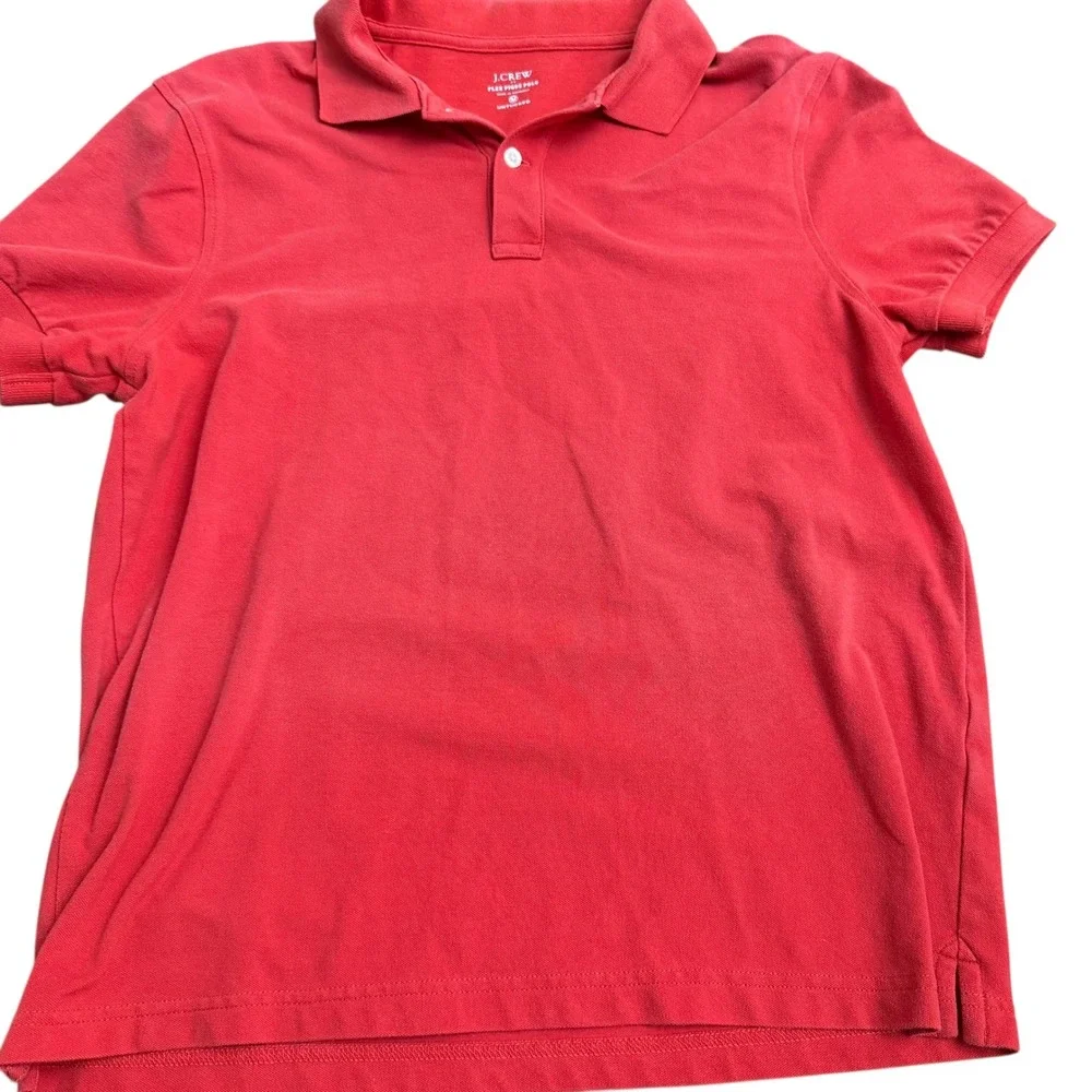 J. Crew Mens Red Flex Pique Polo Shirt Untucked Size M‎ Short Sleeve